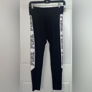 PINK Victoria’s Secret NWT new ULTIMATE leggings black and white with mesh Small